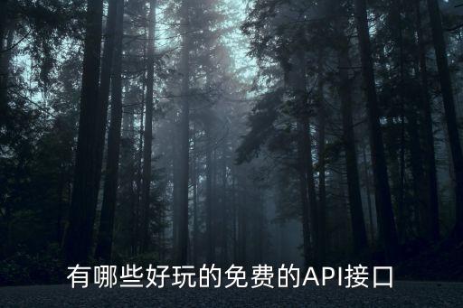 有哪些好玩的免費(fèi)的API接口