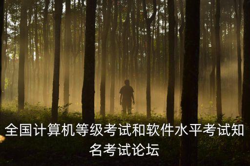 全國計算機等級考試和軟件水平考試知名考試論壇
