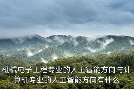 機(jī)械電子工程專(zhuān)業(yè)的人工智能方向與計(jì)算機(jī)專(zhuān)業(yè)的人工智能方向有什么