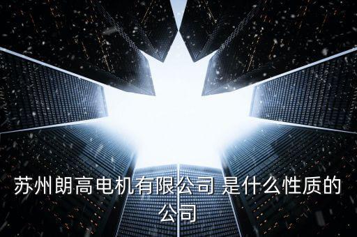 蘇州朗高電機(jī)有限公司 是什么性質(zhì)的公司