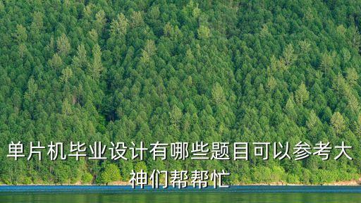 單片機(jī)畢業(yè)設(shè)計(jì)有哪些題目可以參考大神們幫幫忙