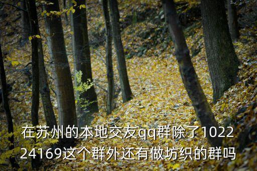在蘇州的本地交友qq群除了102224169這個群外還有做坊織的群嗎