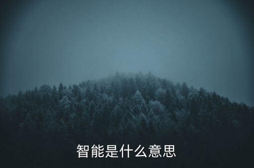 智能是什么意思