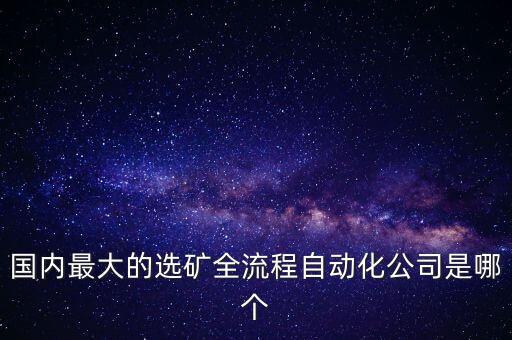 國內(nèi)最大的選礦全流程自動化公司是哪個(gè)