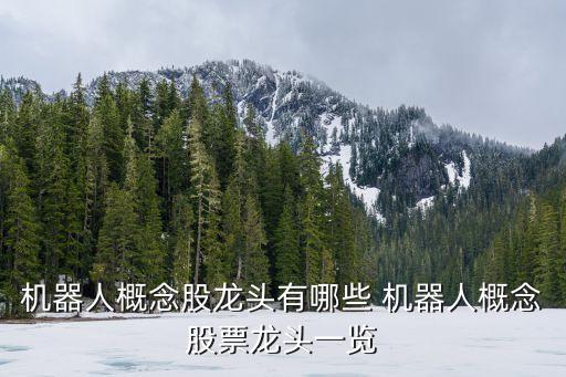 機(jī)器人概念股龍頭有哪些 機(jī)器人概念股票龍頭一覽