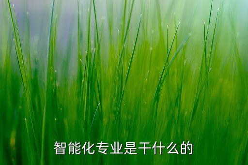 智能化專業(yè)是干什么的