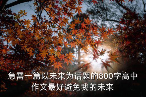 未來的我作文高中作文議論文，未來的自己高一作文
