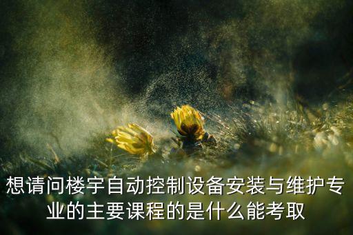 想請問樓宇自動控制設(shè)備安裝與維護專業(yè)的主要課程的是什么能考取