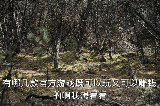 官方認(rèn)證的賺錢游戲手游，有哪幾款官方游戲既可以玩又可以賺錢的啊我想看看