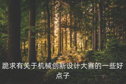 跪求有關(guān)于機(jī)械創(chuàng)新設(shè)計(jì)大賽的一些好點(diǎn)子