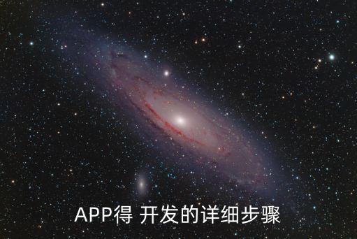 APP得 開(kāi)發(fā)的詳細(xì)步驟