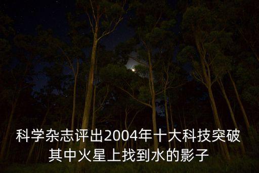 科學(xué)雜志評出2004年十大科技突破其中火星上找到水的影子