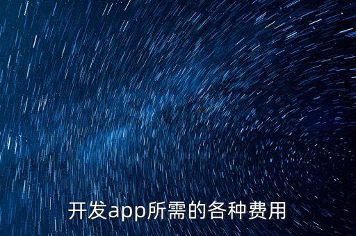 開發(fā)app所需的各種費(fèi)用