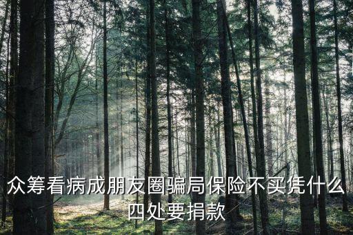 400眾籌騙局揭秘，眾籌看病成朋友圈騙局保險(xiǎn)不買憑什么四處要捐款