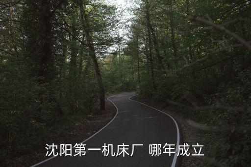 沈陽第一機(jī)床廠 哪年成立