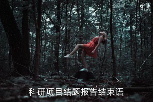 科研項目結(jié)題報告結(jié)束語