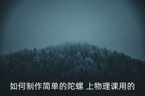 如何制作簡單的陀螺 上物理課用的