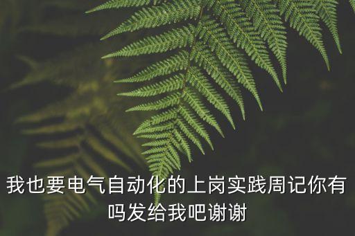我也要電氣自動化的上崗實踐周記你有嗎發(fā)給我吧謝謝