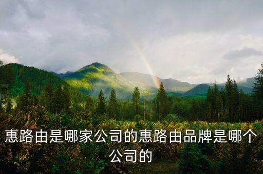 惠路由是哪家公司的惠路由品牌是哪個公司的