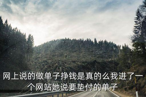 網(wǎng)上說的做單子掙錢是真的么我進(jìn)了一個網(wǎng)站她說要墊付的單子