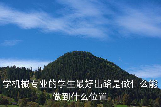 學(xué)機(jī)械專業(yè)的學(xué)生最好出路是做什么能做到什么位置