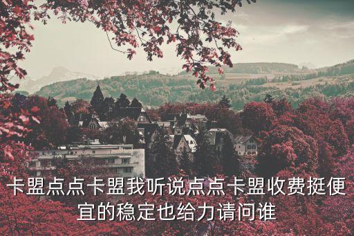 卡盟點(diǎn)點(diǎn)卡盟我聽說點(diǎn)點(diǎn)卡盟收費(fèi)挺便宜的穩(wěn)定也給力請問誰