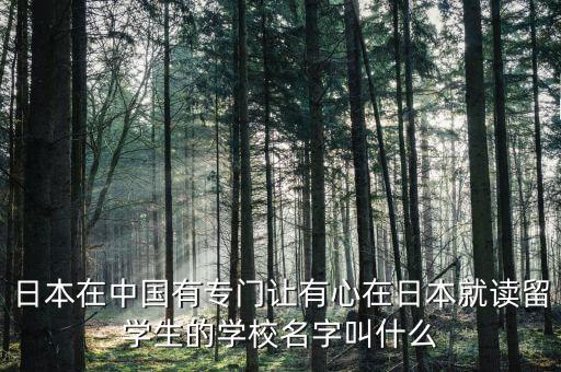 日本在中國有專門讓有心在日本就讀留學(xué)生的學(xué)校名字叫什么