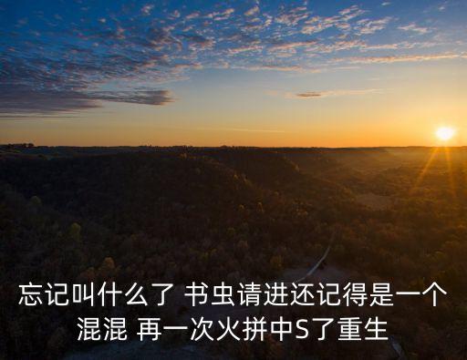 忘記叫什么了 書蟲請(qǐng)進(jìn)還記得是一個(gè)混混 再一次火拼中S了重生