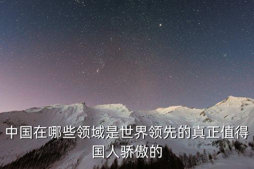 我國甚至占有優(yōu)勢的領(lǐng)域，中國有那些是世界比較先進(jìn)的領(lǐng)域