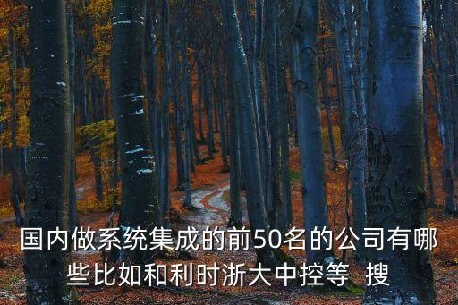 國內(nèi)做系統(tǒng)集成的前50名的公司有哪些比如和利時浙大中控等  搜