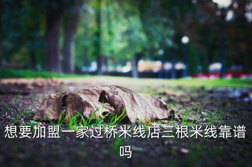 想要加盟一家過橋米線店三根米線靠譜嗎