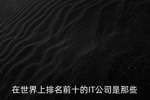 在世界上排名前十的IT公司是那些