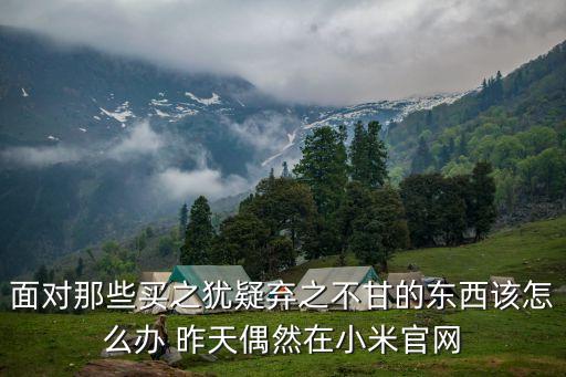 面對那些買之猶疑棄之不甘的東西該怎么辦 昨天偶然在小米官網(wǎng)