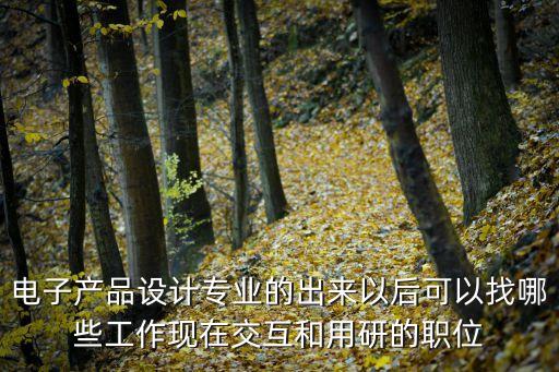 電子產(chǎn)品設(shè)計(jì)專業(yè)的出來以后可以找哪些工作現(xiàn)在交互和用研的職位
