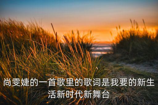 尚雯婕的一首歌里的歌詞是我要的新生活新時(shí)代新舞臺(tái)