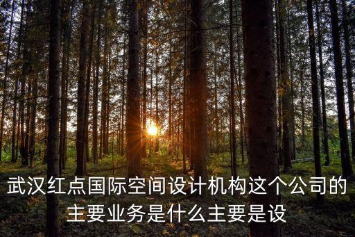武漢紅點(diǎn)國(guó)際空間設(shè)計(jì)機(jī)構(gòu)這個(gè)公司的主要業(yè)務(wù)是什么主要是設(shè)