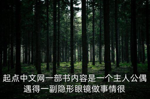 起點(diǎn)中文網(wǎng)一部書內(nèi)容是一個主人公偶遇得一副隱形眼鏡做事情很