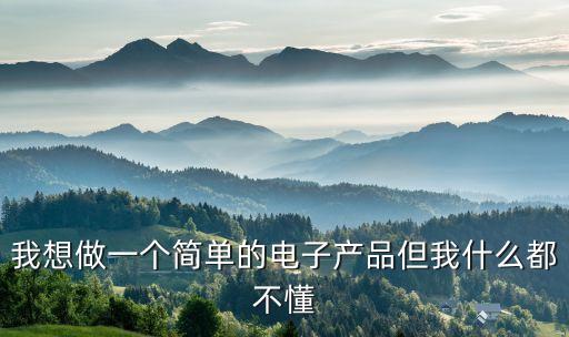 我想做一個簡單的電子產(chǎn)品但我什么都不懂