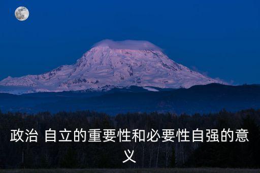 科技自立自強(qiáng)的必要性和可能性，政治 自立的重要性和必要性自強(qiáng)的意義