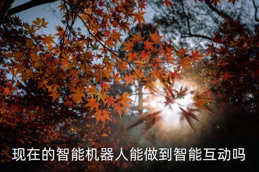 現(xiàn)在的智能機(jī)器人能做到智能互動(dòng)嗎