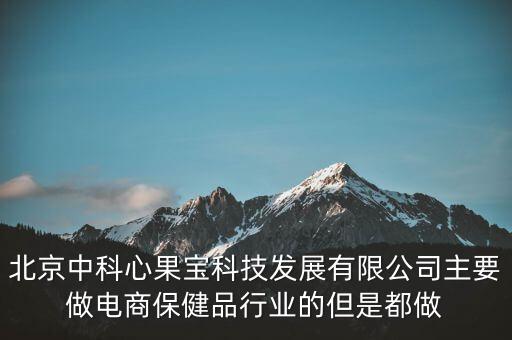 北京中科心果寶科技發(fā)展有限公司主要做電商保健品行業(yè)的但是都做
