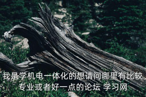 我是學(xué)機(jī)電一體化的想請(qǐng)問(wèn)哪里有比較專業(yè)或者好一點(diǎn)的論壇 學(xué)習(xí)網(wǎng)