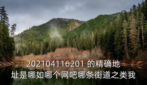 202104116201 的精確地址是哪如哪個網(wǎng)吧哪條街道之類我