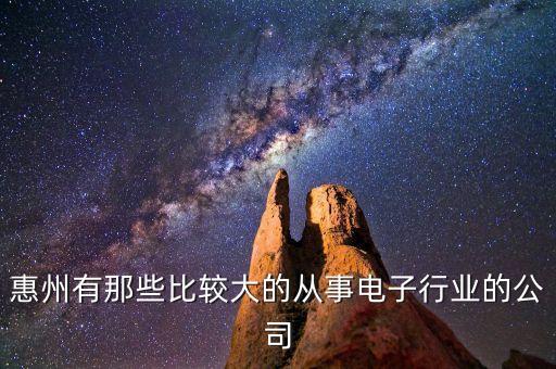惠州有那些比較大的從事電子行業(yè)的公司