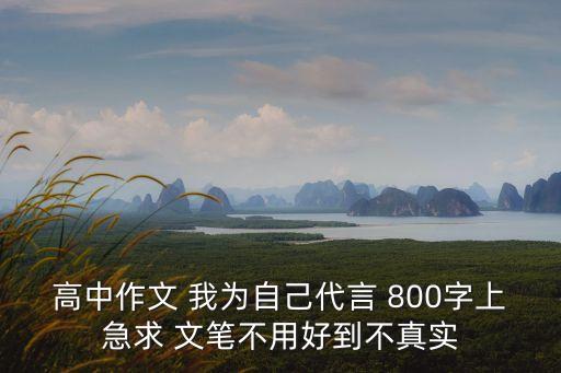 高中作文 我為自己代言 800字上急求 文筆不用好到不真實(shí)