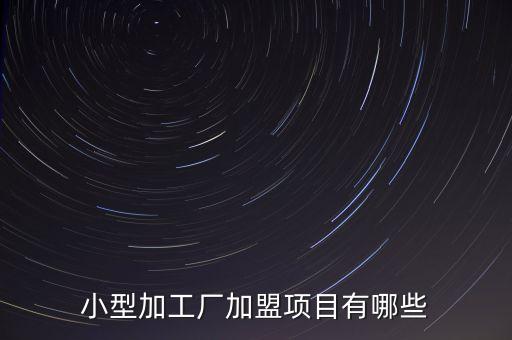 小型加工廠加盟項(xiàng)目有哪些