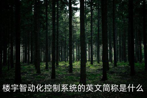 樓宇智動化控制系統(tǒng)的英文簡稱是什么
