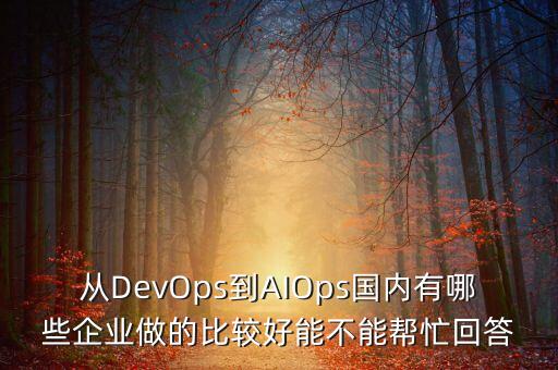 從DevOps到AIOps國內(nèi)有哪些企業(yè)做的比較好能不能幫忙回答