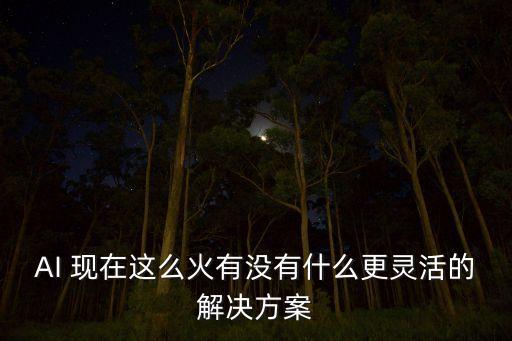 機(jī)器人ai解決方案，AI 現(xiàn)在這么火有沒(méi)有什么更靈活的解決方案