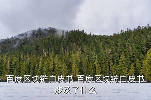 百度區(qū)塊鏈白皮書 百度區(qū)塊鏈白皮書涉及了什么